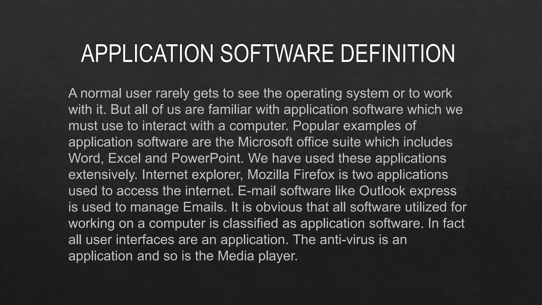 Computer Software and Application Software | PPT
