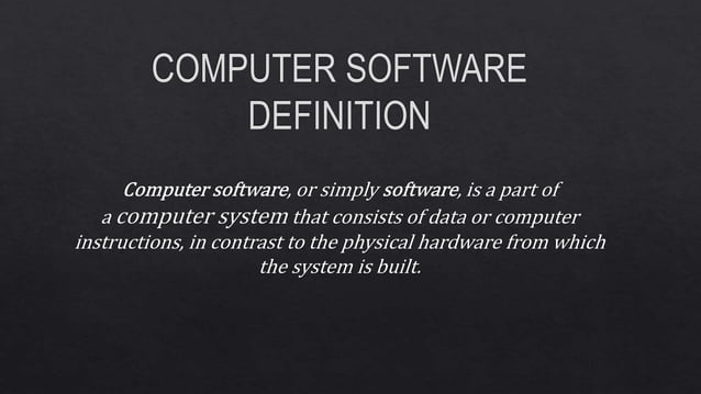 Computer Software and Application Software | PPT