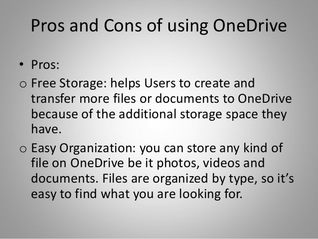 OneDrive & it's Pros and Cons
