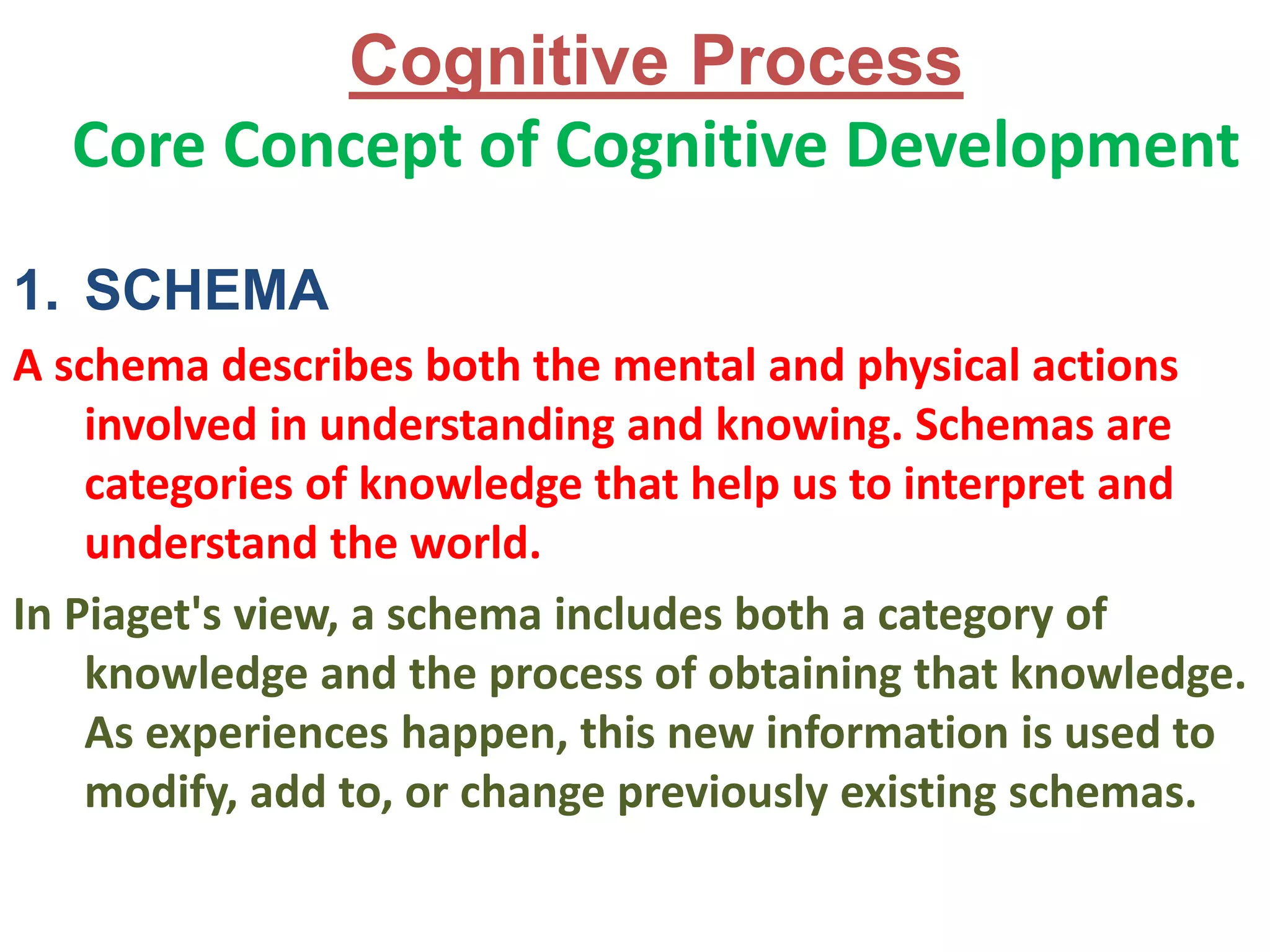 Piaget Theory of Cognitive Development Part-I | PPTX