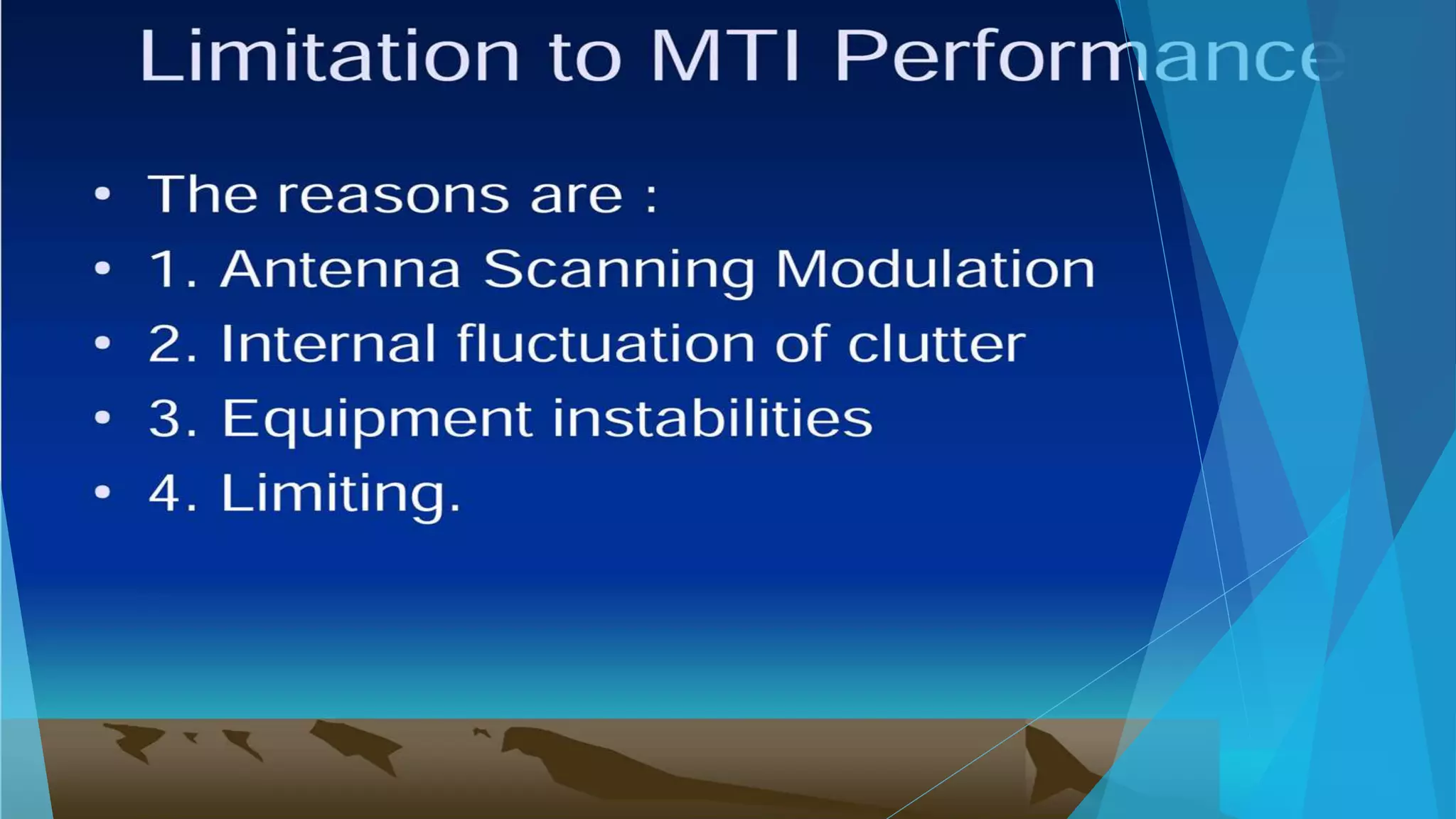 Moving target indicator radar (MTI)