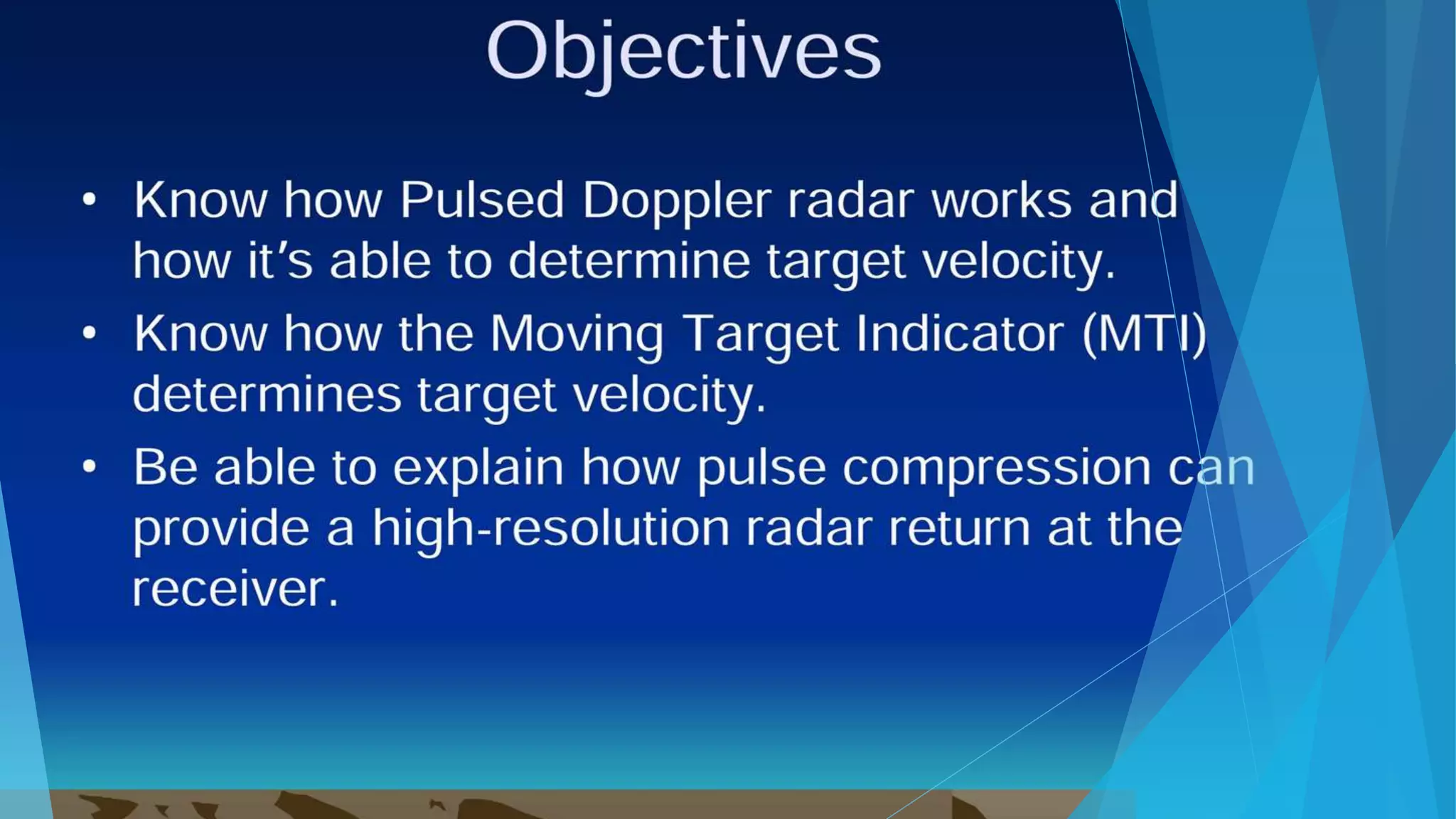 Moving target indicator radar (MTI)