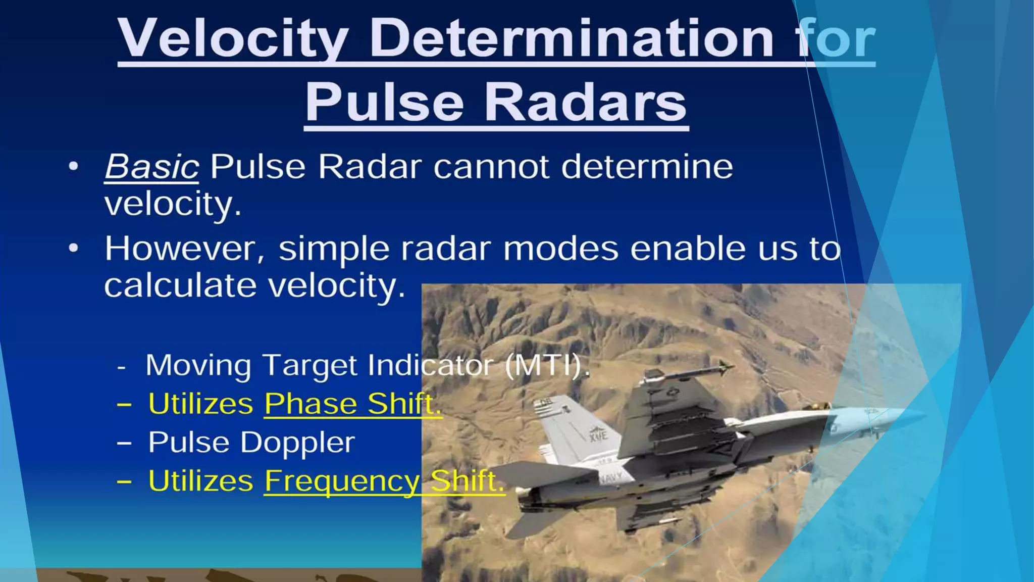 Moving target indicator radar (MTI)