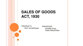 Sales of Goods Act 1930 (India)