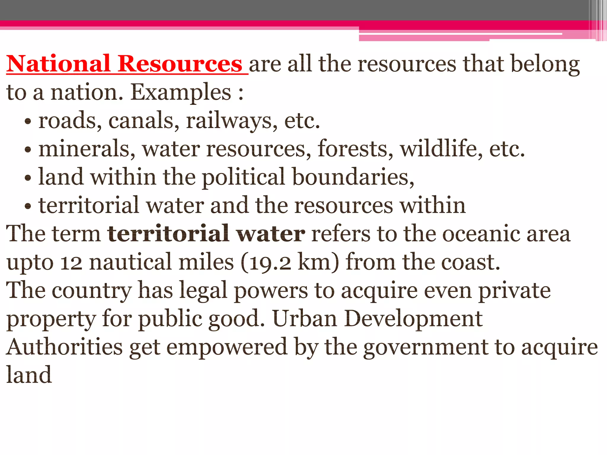 National Resources
 