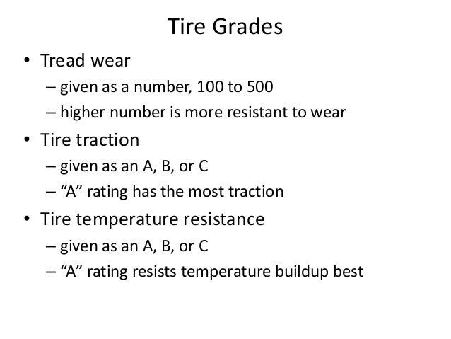 Tire Ratings Chart Traction