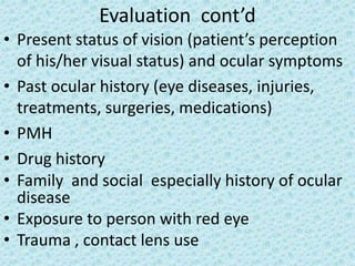 CAUSES AND MANAGEMENT OF RED EYES | PPTX