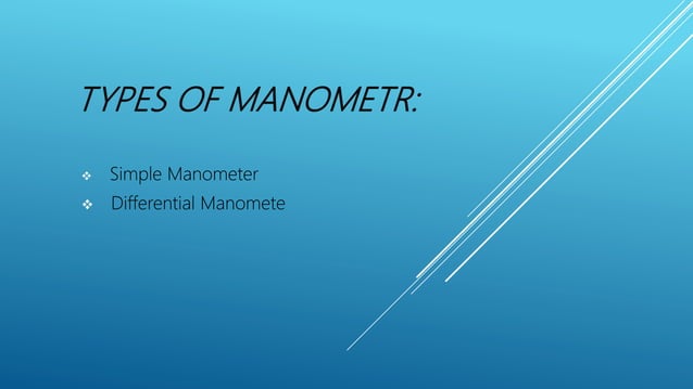 application of manometer | PPT