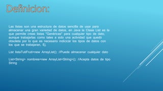 Listas de Java | PPTX