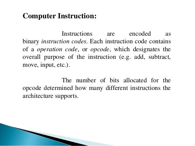 Instruction codes