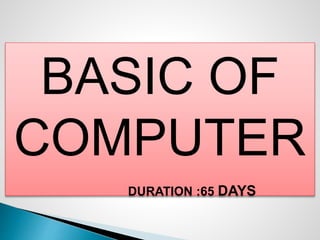 BASIC OF COMPUTER COURSES | PPT