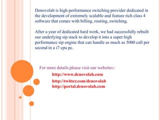 DENOVOLAB- The High Performance Switch | PPTX