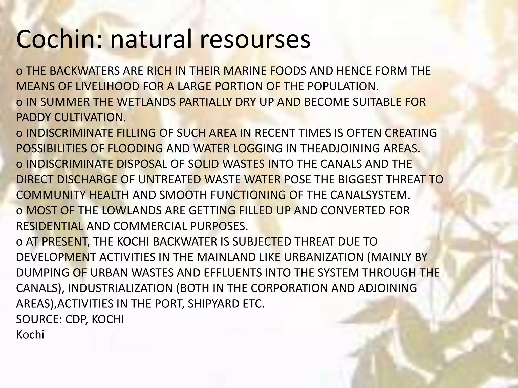 kochi : a brief | PPTX