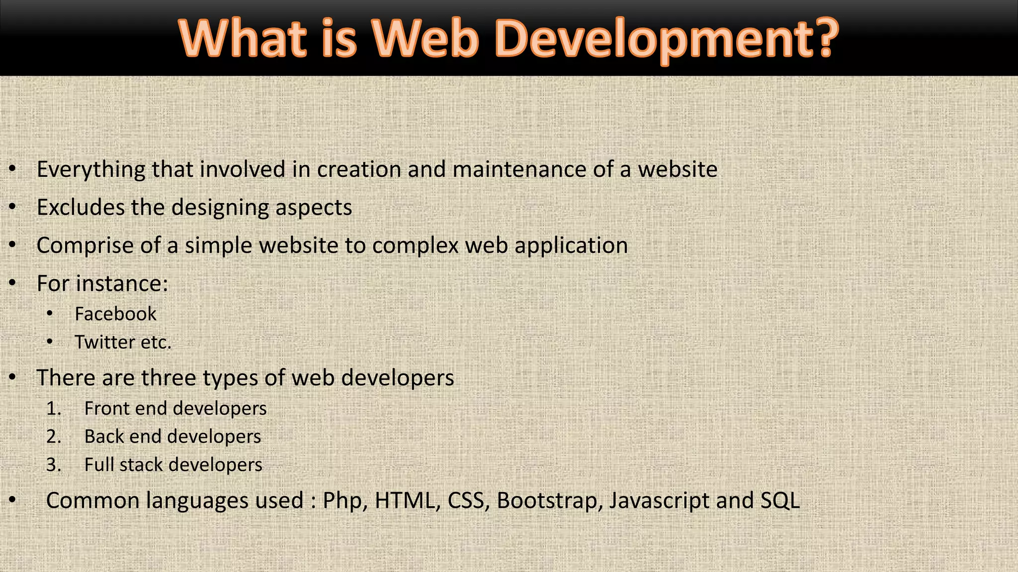 Web development | PPT