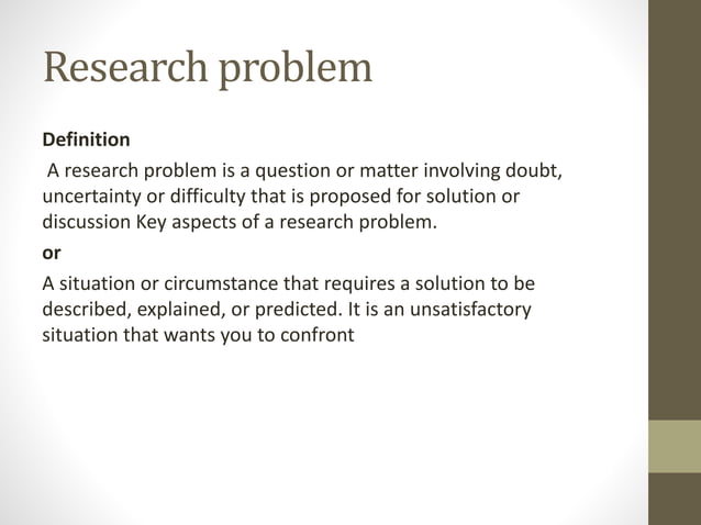 research problem AND its characteristics | PPTX | Education