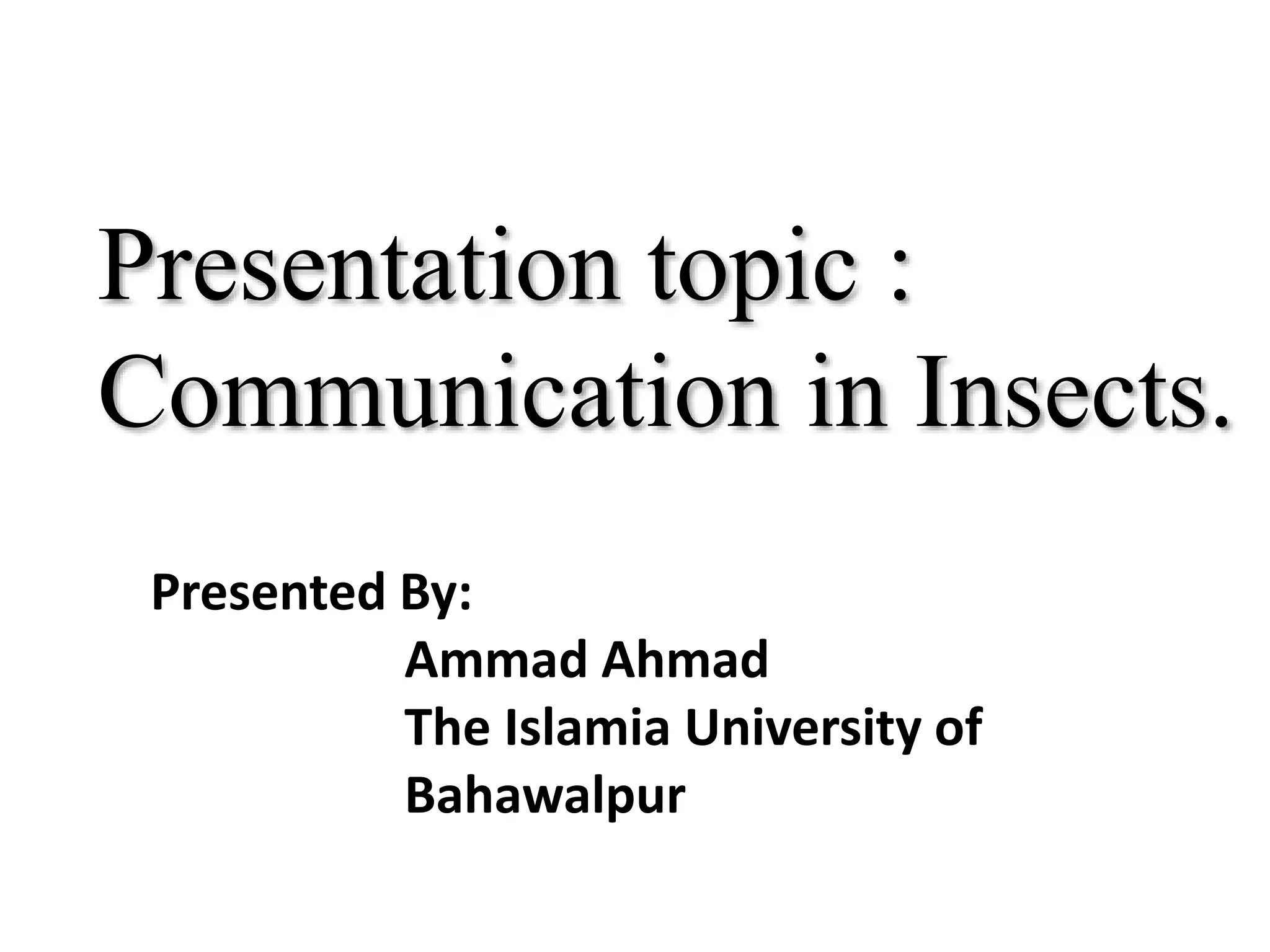 Communication In insects | PPT