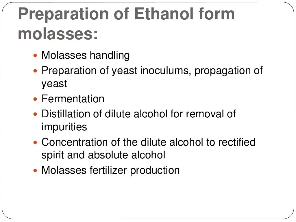 Molasses and ethyl Alcohol production From Molasses