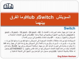 السويتش Switch وHub وما الفرق بينهما | PPTX