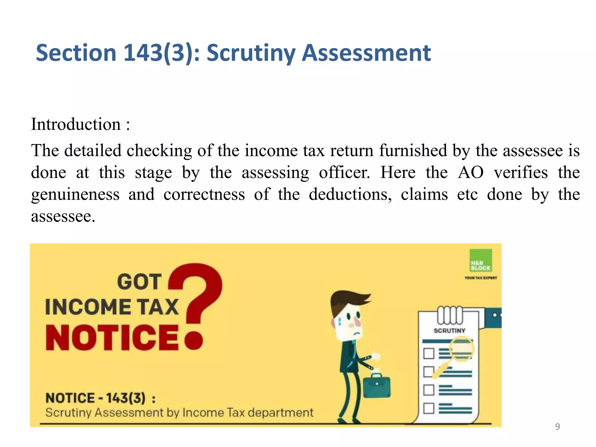 Assessment Under section 143 PPT