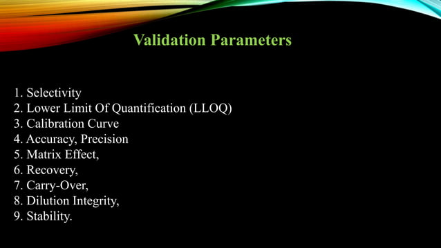 Bioanalytical method development and validation . | PPTX
