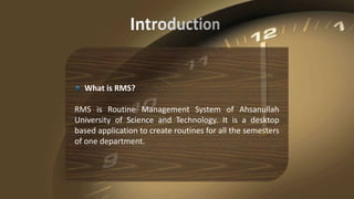 Routine Management System of Ahsanullah University of Science ...