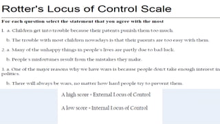 Scales to measure Locus of Control
 