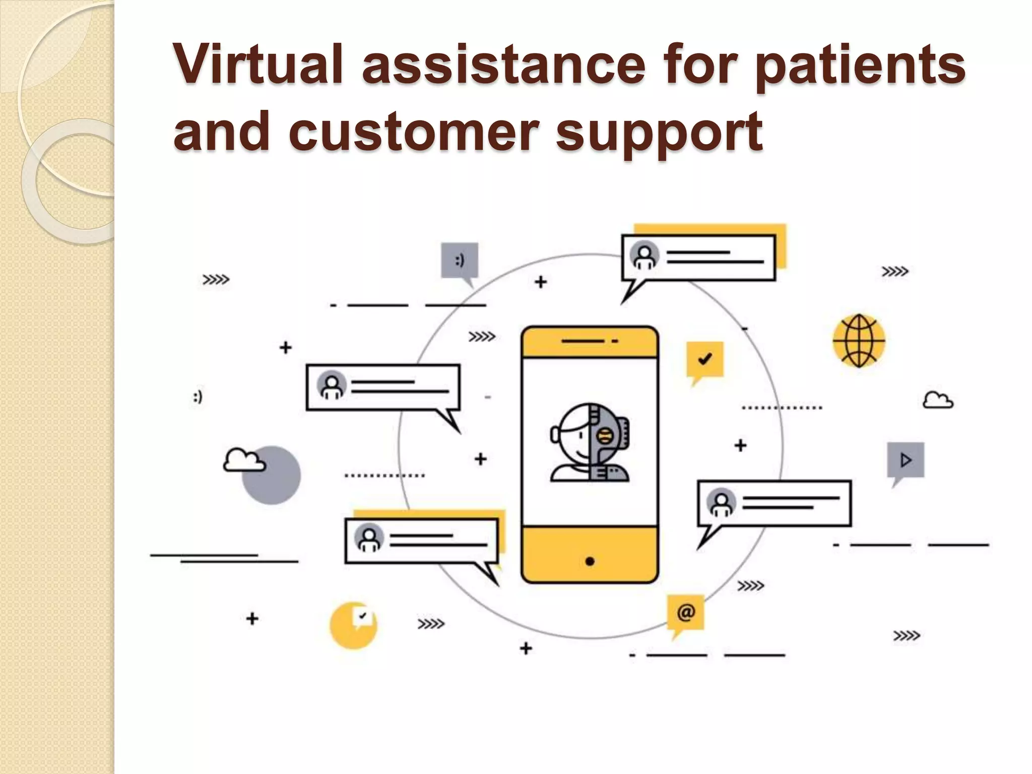 Virtual assistance for patients
and customer support
 
