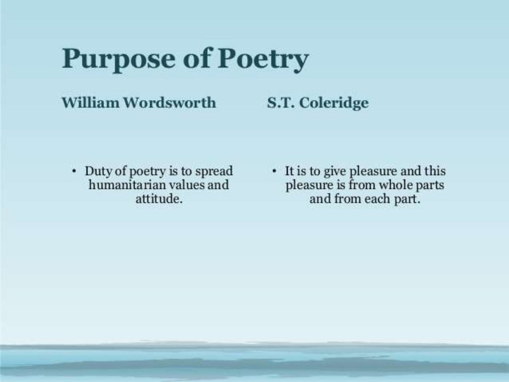 S.T Coleridge & Words Worth as a romantic Poet