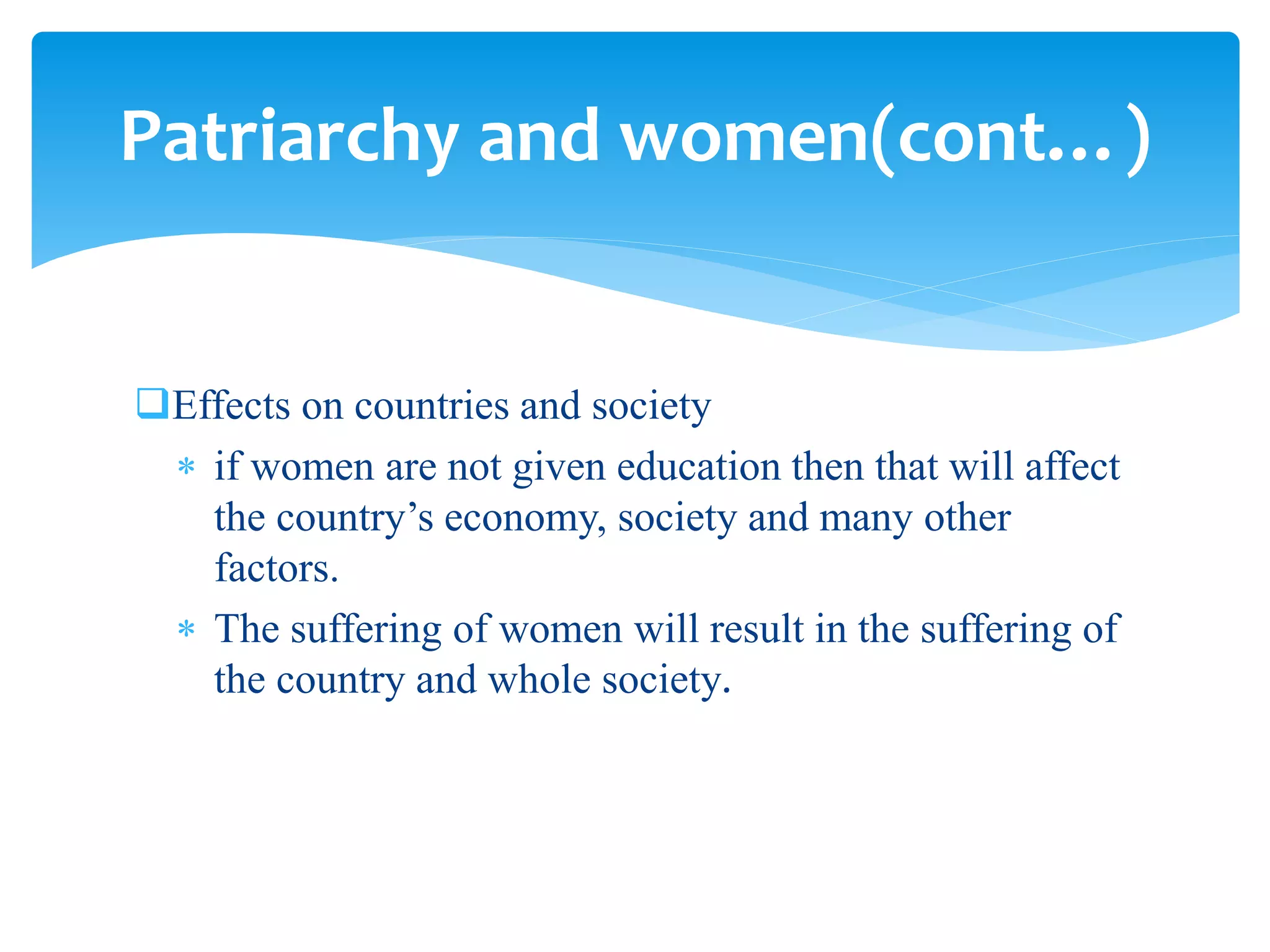 Role of patriarchy in the suffering of women | PPTX | Debated Sensitive ...
