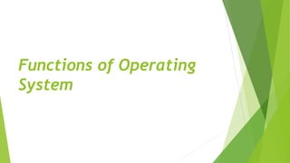 Function of Operating system | PPTX | Operating Systems | Computer ...