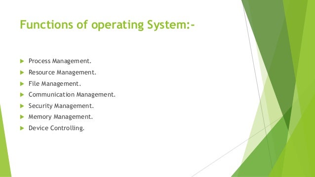 Function of Operating system