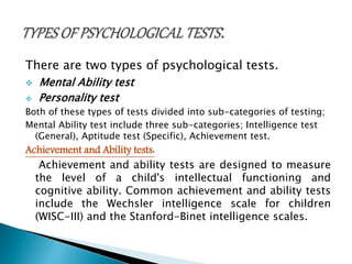 Psychological Tests | PPTX