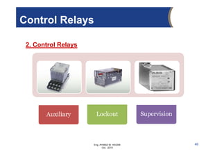 Eng. AHMED M. HEGAB
Oct. 2019
2. Control Relays
Auxiliary Lockout Supervision
40
Control Relays
 