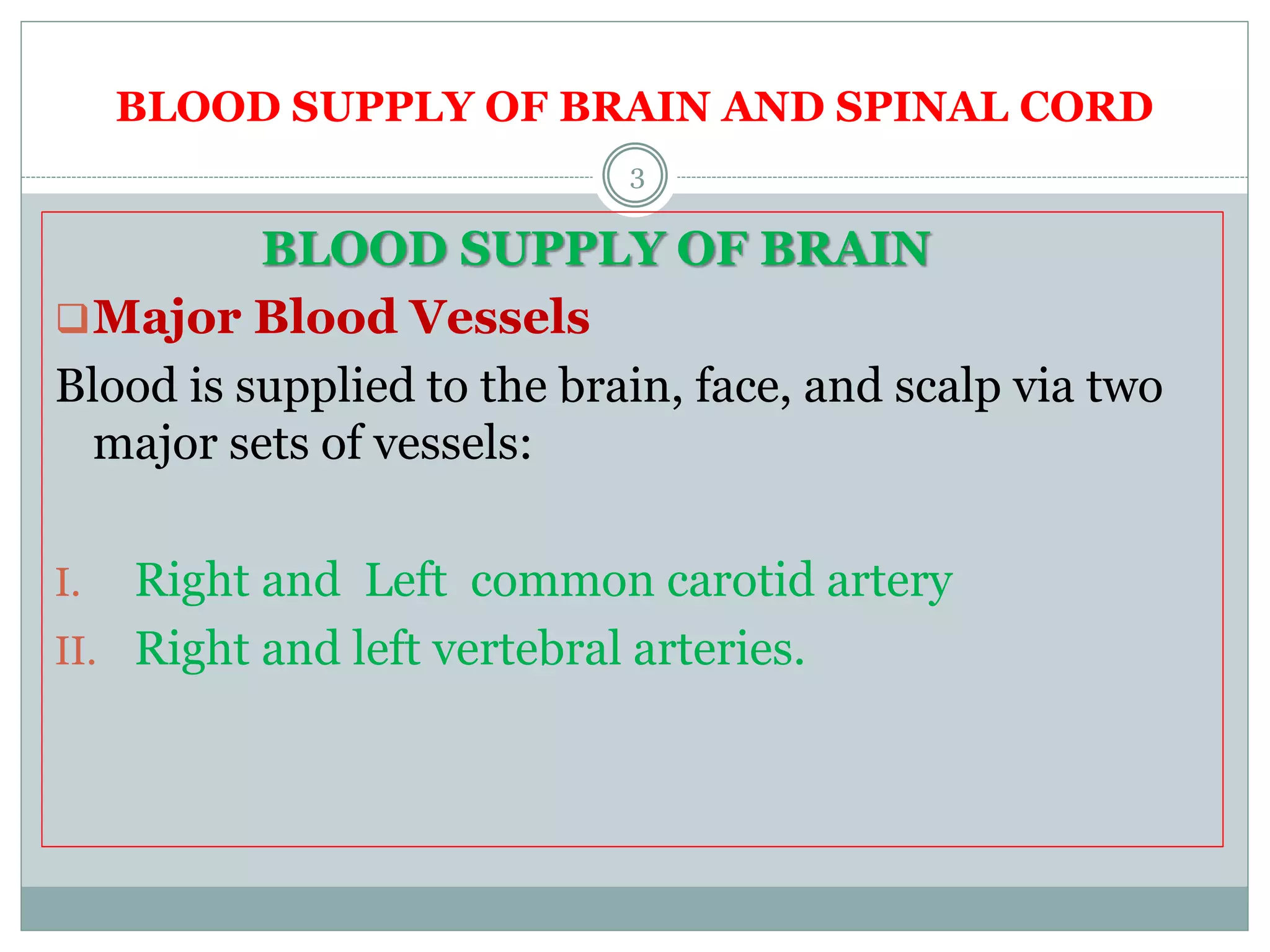 blood supply of brain and spinal cord | PPTX