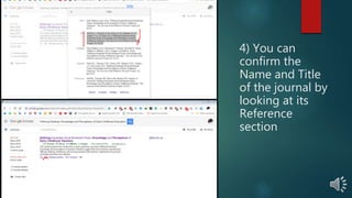 How to find the missing volume number, name of research journal, and ...