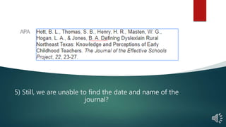 How to find the missing volume number, name of research journal, and ...