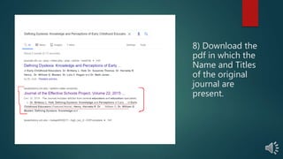 How to find the missing volume number, name of research journal, and ...