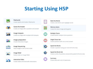 Starting Using H5P
 