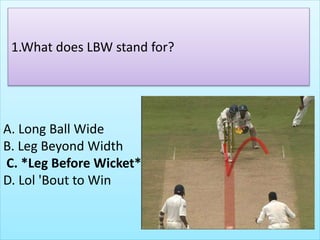 Lbw Example cricket quiz | PPTX