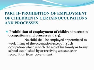 The child labour (prohibition and regulation act) 1986 | PPTX