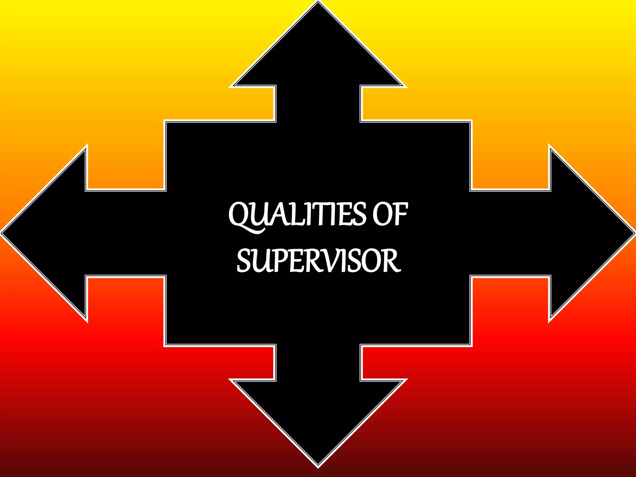 QUALITIES OF
SUPERVISOR
 