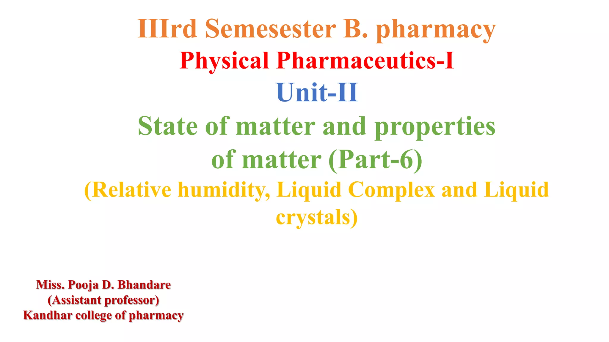 State of matter and properties of matter (Part6)(Relative humidity
