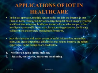 INTERNET OF THINGS IN MEDICAL FIELD AND ITS APPLICATIONS | PPTX