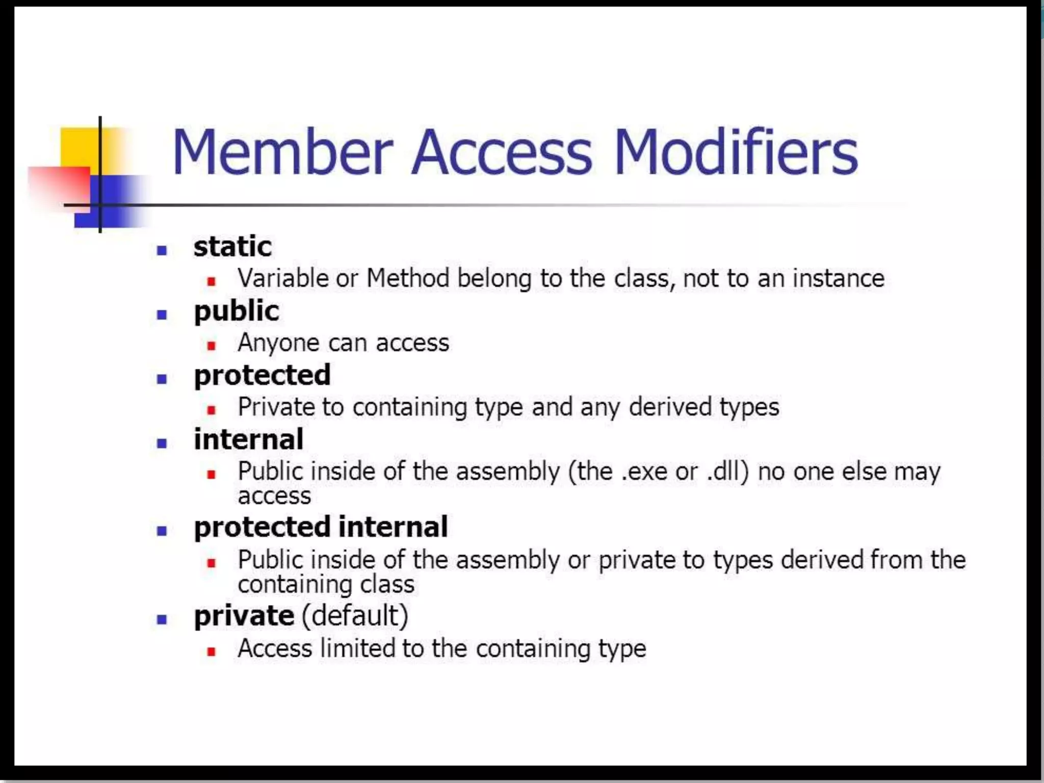 access modifer in c sharp | PPT