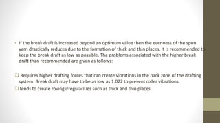 Spinline Drafts Drafting in spinning process | PPTX