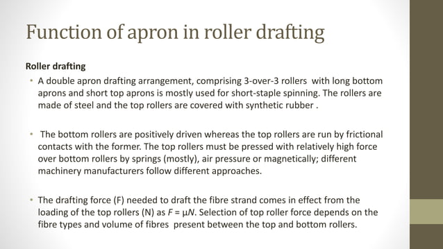 Spinline Drafts Drafting in spinning process | PPTX