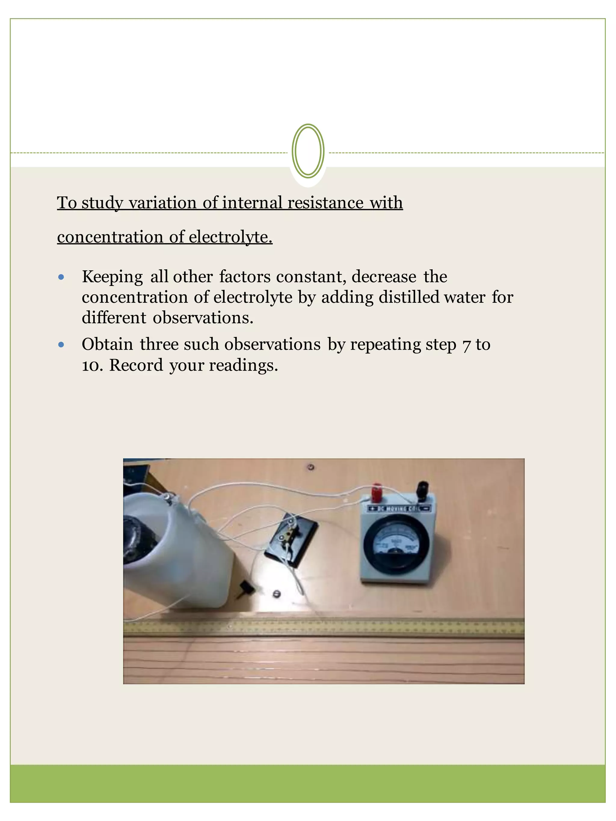 Physics investigatory project on different emf of cell | PPTX