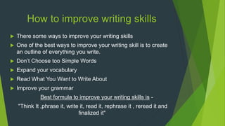 Developing Writing Skills 'English Project' | PPTX