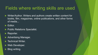 Developing Writing Skills 'English Project' | PPTX