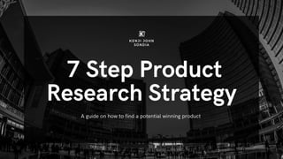 Product Research Strategy